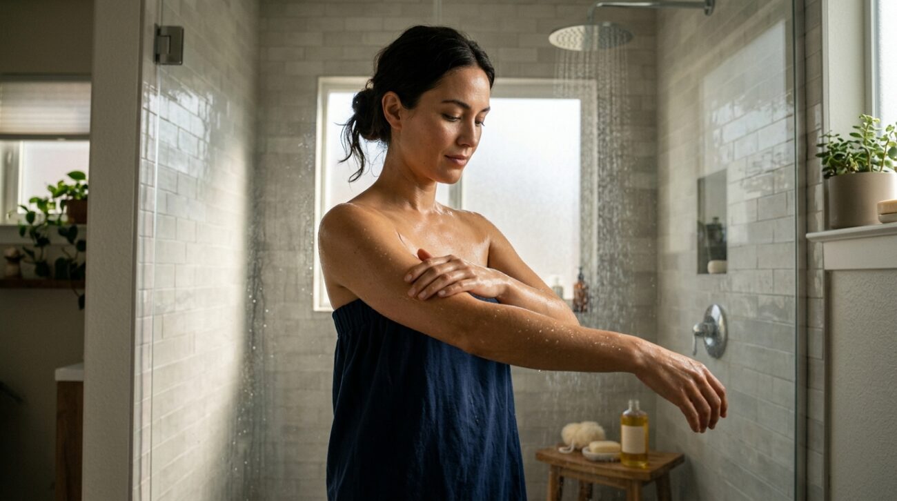 showering with oil